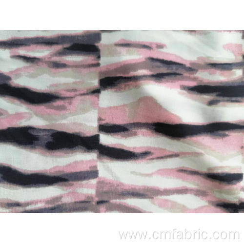 Polyester Woven Wool peach Printed Fabric